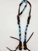 Turuqoise Beaded Beading Headstall Bridle Western Browband One Ear Short Cheek 21