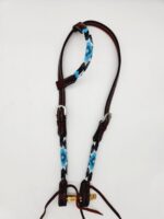 Turuqoise Beaded Beading Headstall Bridle Western Browband One Ear Short Cheek 28