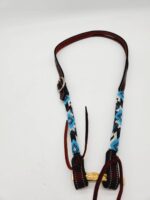 Turuqoise Beaded Beading Headstall Bridle Western Browband One Ear Short Cheek 33