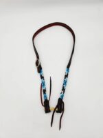 Turuqoise Beaded Beading Headstall Bridle Western Browband One Ear Short Cheek 34