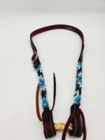 Turuqoise Beaded Beading Headstall Bridle Western Browband One Ear Short Cheek 35