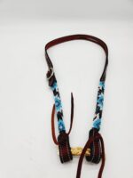 Turuqoise Beaded Beading Headstall Bridle Western Browband One Ear Short Cheek 36