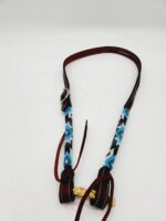 Turuqoise Beaded Beading Headstall Bridle Western Browband One Ear Short Cheek 38