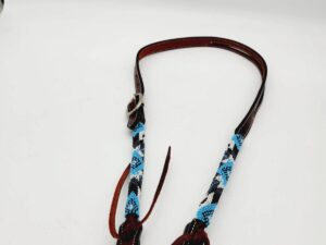 Turuqoise Beaded Beading Headstall Bridle Western Browband One Ear Short Cheek 40