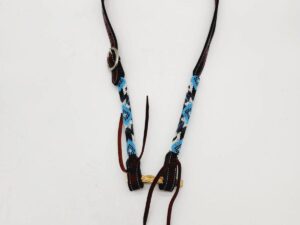 Turuqoise Beaded Beading Headstall Bridle Western Browband One Ear Short Cheek 41