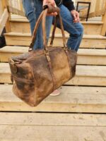 Cowhide travel bag weekend duffel bag womens bag mens bag bag for men cowhide hair on hide leather (22)