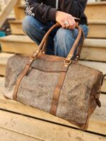 Cowhide travel bag weekend duffel bag womens bag mens bag bag for men cowhide hair on hide leather (4)