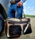 Hair On Cowhide Duffel Bag Leather Mens Bag Travel Bag Carry on weekend bag Womens Fashion (15)