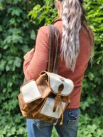 Cowhide Leather Backpack Saddle Blanket Western Fashion Cowgirl Back to School Travel Native Cowhide Purse Backpack (10)