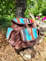 Dreaming in turquoise leather mini backpack purse western (10)
