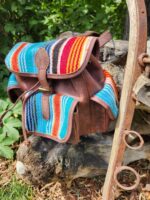 Dreaming in turquoise leather mini backpack purse western (6)