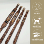 Leather Beaded Dog Collars Western RAnch Dog Sturdy Comfortable Sensitive skin dog collars (12)