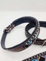 Leather Dog Collars Beaded Beadwork Dog Collars with beads sturdy padded comfortable western ranch dog cowboy (22)