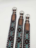 Leather Dog Collars Beaded Beadwork Dog Collars with beads sturdy padded comfortable western ranch dog cowboy (24)