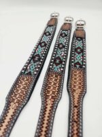 Leather Dog Collars Beaded Beadwork Dog Collars with beads sturdy padded comfortable western ranch dog cowboy (25)
