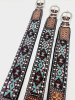 Leather Dog Collars Beaded Beadwork Dog Collars with beads sturdy padded comfortable western ranch dog cowboy (27)