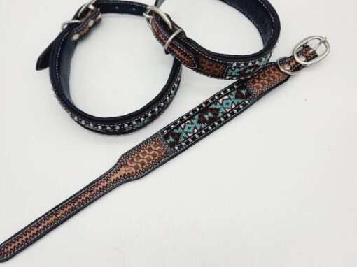 Leather Dog Collars Beaded Beadwork Dog Collars with beads sturdy padded comfortable western ranch dog cowboy (30)