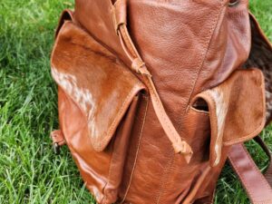 Cute hair on cowhide backpack with soft leather (13)