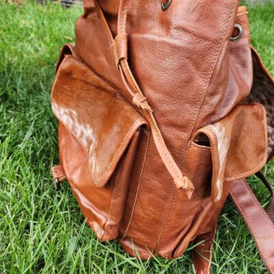 Cute hair on cowhide backpack with soft leather (13)