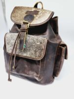 Cowhide Leather Backpack Saddle Blanket Western Fashion Cowgirl Back to School Travel Native Cowhide Purse Backpack (52)