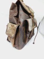 Cowhide Leather Backpack Saddle Blanket Western Fashion Cowgirl Back to School Travel Native Cowhide Purse Backpack (53)