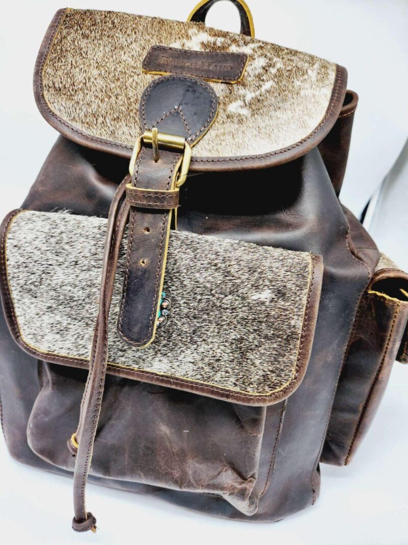 Cowhide Leather Backpack Saddle Blanket Western Fashion Cowgirl Back to School Travel Native Cowhide Purse Backpack (56)