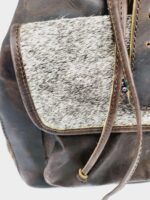 Cowhide Leather Backpack Saddle Blanket Western Fashion Cowgirl Back to School Travel Native Cowhide Purse Backpack (59)
