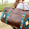 Saddle Blanket Duffel Bag Western Purse Carryon travel bag weekend bag crossbody cowgirl boho gypsy fashion (1)