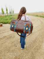 Saddle Blanket Duffel Bag Western Purse Carryon travel bag weekend bag crossbody cowgirl boho gypsy fashion (24)