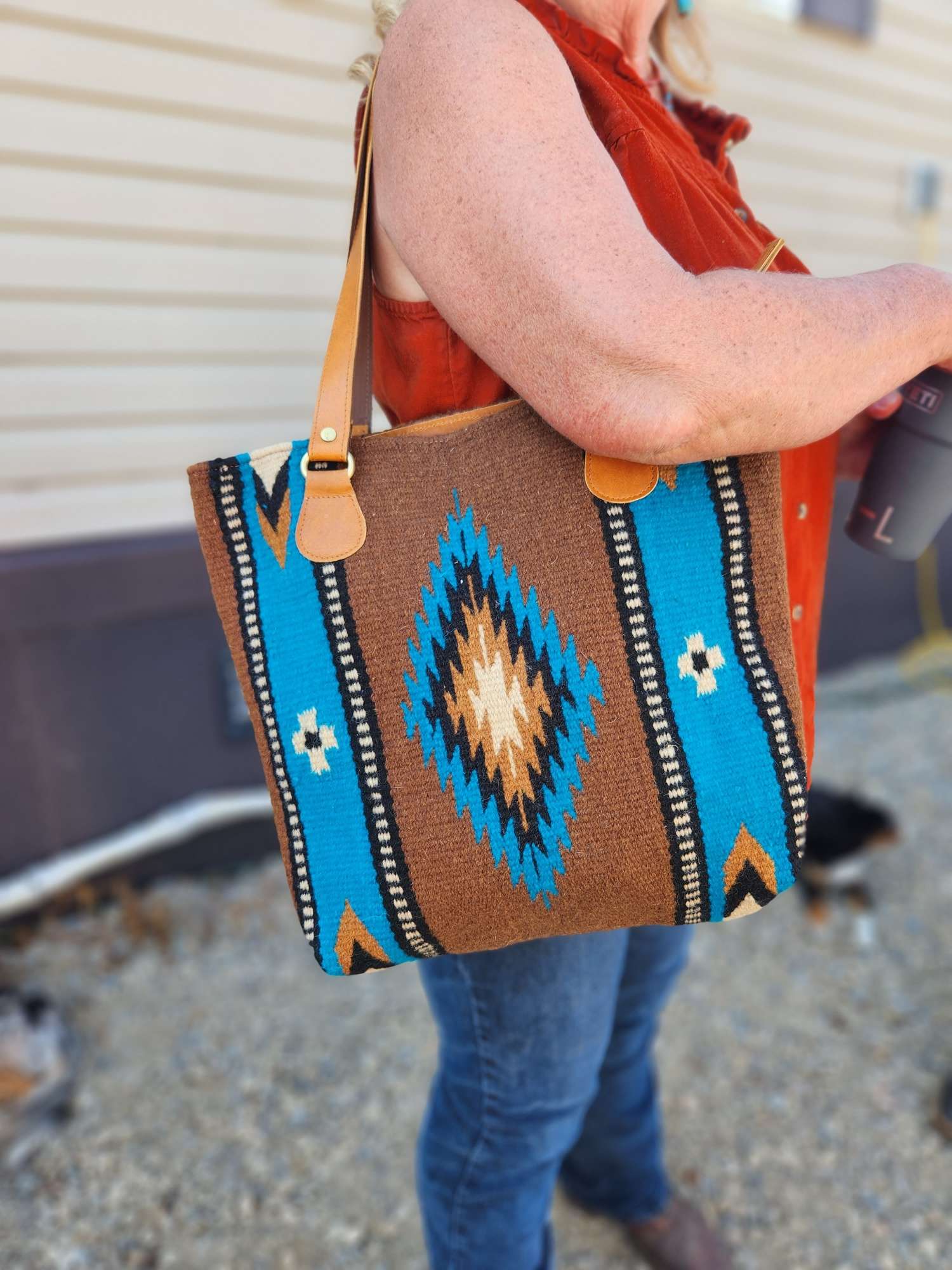 Rustic Ranch Hand Tooled Detail Fringe Messenger Bag