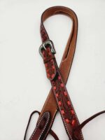 Red buckstitch headstall bridel