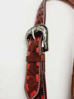 Red buckstitch headstall bridle