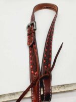 Red buckstitch headstall bridle