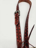 Red buckstitch headstall bridle