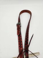 Red buckstitch headstall bridle