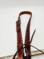 Red buckstitch headstall bridle