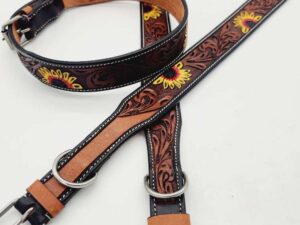 A LEather Dog Collar Sunflower (10)