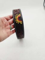 A LEather Dog Collar Sunflower (3)