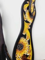 Leather Headstalls Western Bridles Beaded Sunflower Leather Bridles Western Horse Tack (29)