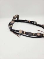 Rancher Rawhide detail rose gold concho headstall bridle western browband (10)