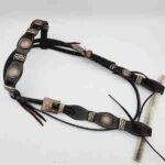 Rancher Rawhide detail rose gold concho headstall bridle western browband 14