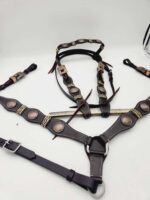 Rancher Rawhide detail rose gold concho headstall bridle western browband (28)