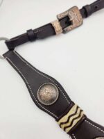 Rancher Rawhide detail rose gold concho headstall bridle western browband (41)