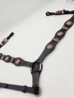 Rancher Rawhide detail rose gold concho headstall bridle western browband (46)