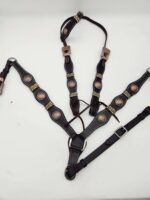 Rancher Rawhide detail rose gold concho headstall bridle western browband (55)