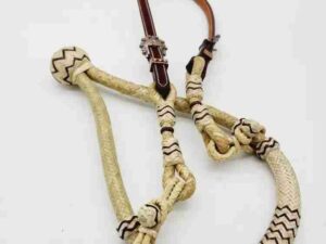 Rawhide Bosal Handmade Braided Leather Slobber Straps 3