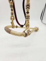 Rawhide bosa hand braided leather headstall horse hair (1)