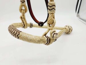 Rawhide bosa hand braided leather headstall horse hair (1)