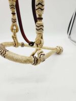 Rawhide bosa hand braided leather headstall horse hair (10)