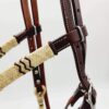 Rawhide bosa hand braided leather headstall horse hair (12)